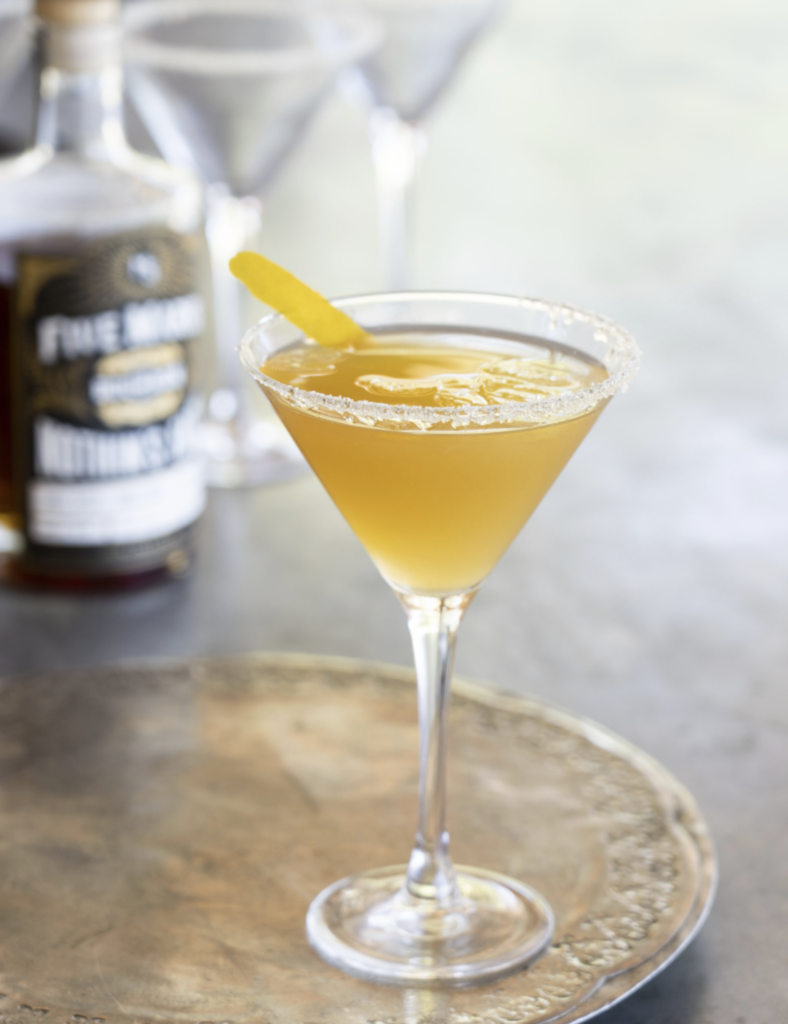 m5 Sidecar cocktail with Five Marys Farms "Nothings Easy" Bourbon Whiskey